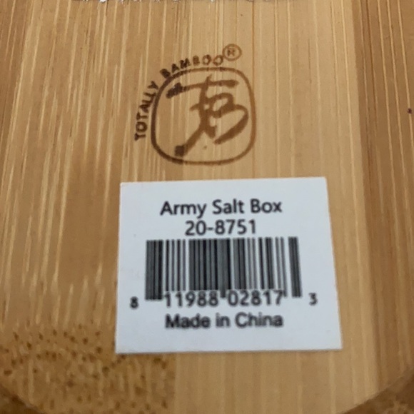 Totally Bamboo Salt Box U.S. Army Bamboo Container - Picture 5 of 6